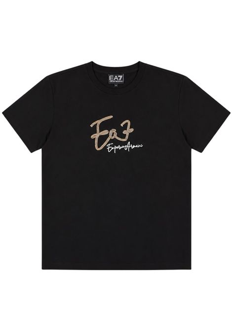 Black cotton T-shirt for girls EMPORIO ARMANI | 7G000258NERO